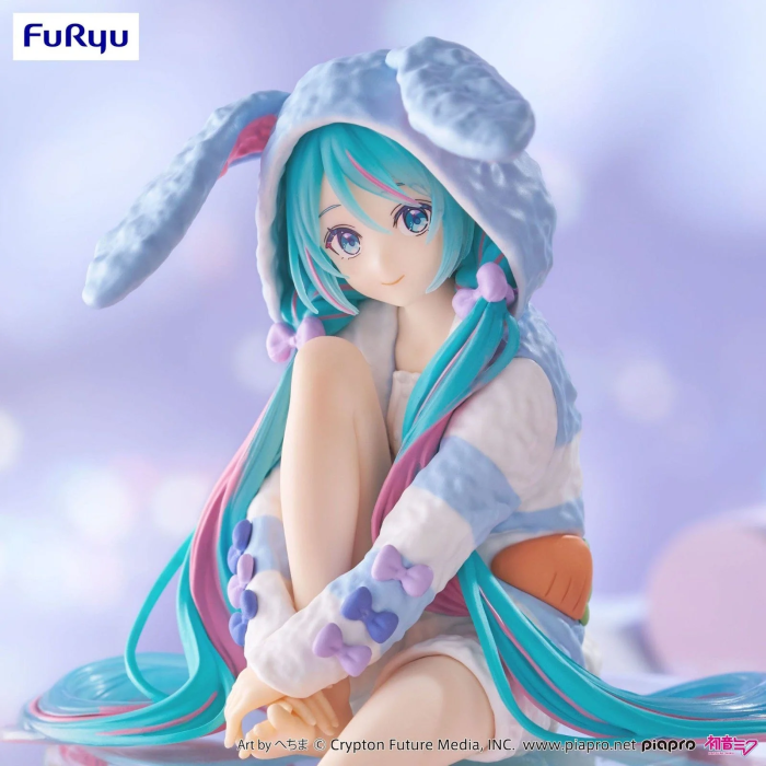 Hatsune Miku Noodle Stopper Figure Usamimi Pajama Blue Ver
