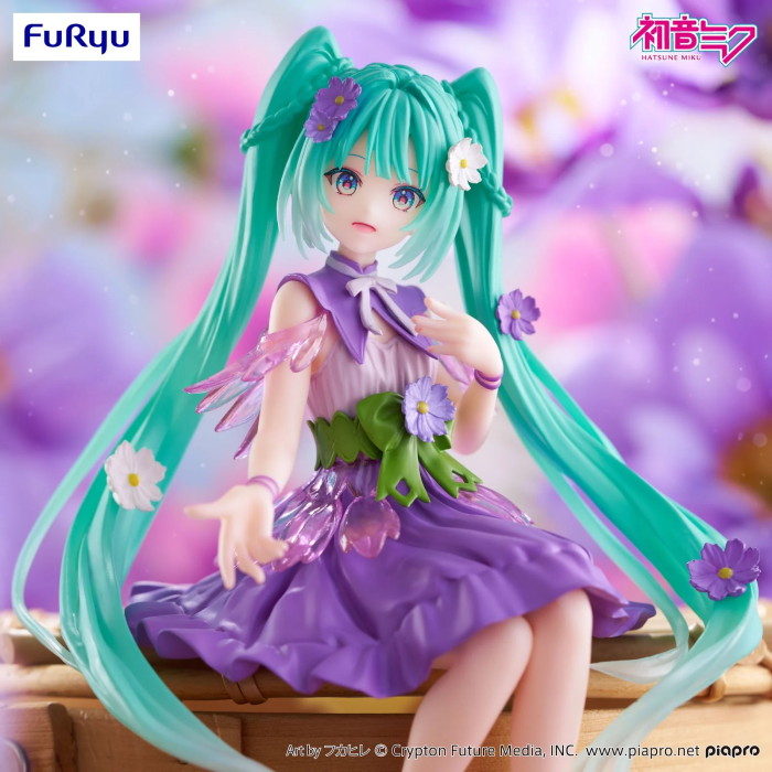 Hatsune Miku Flower Fairy Noodle Stopper Figure Purple Cosmos