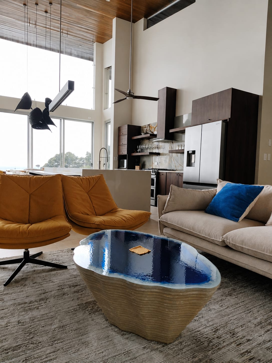 Living room, TV panel and consoles - Sattva House (7)