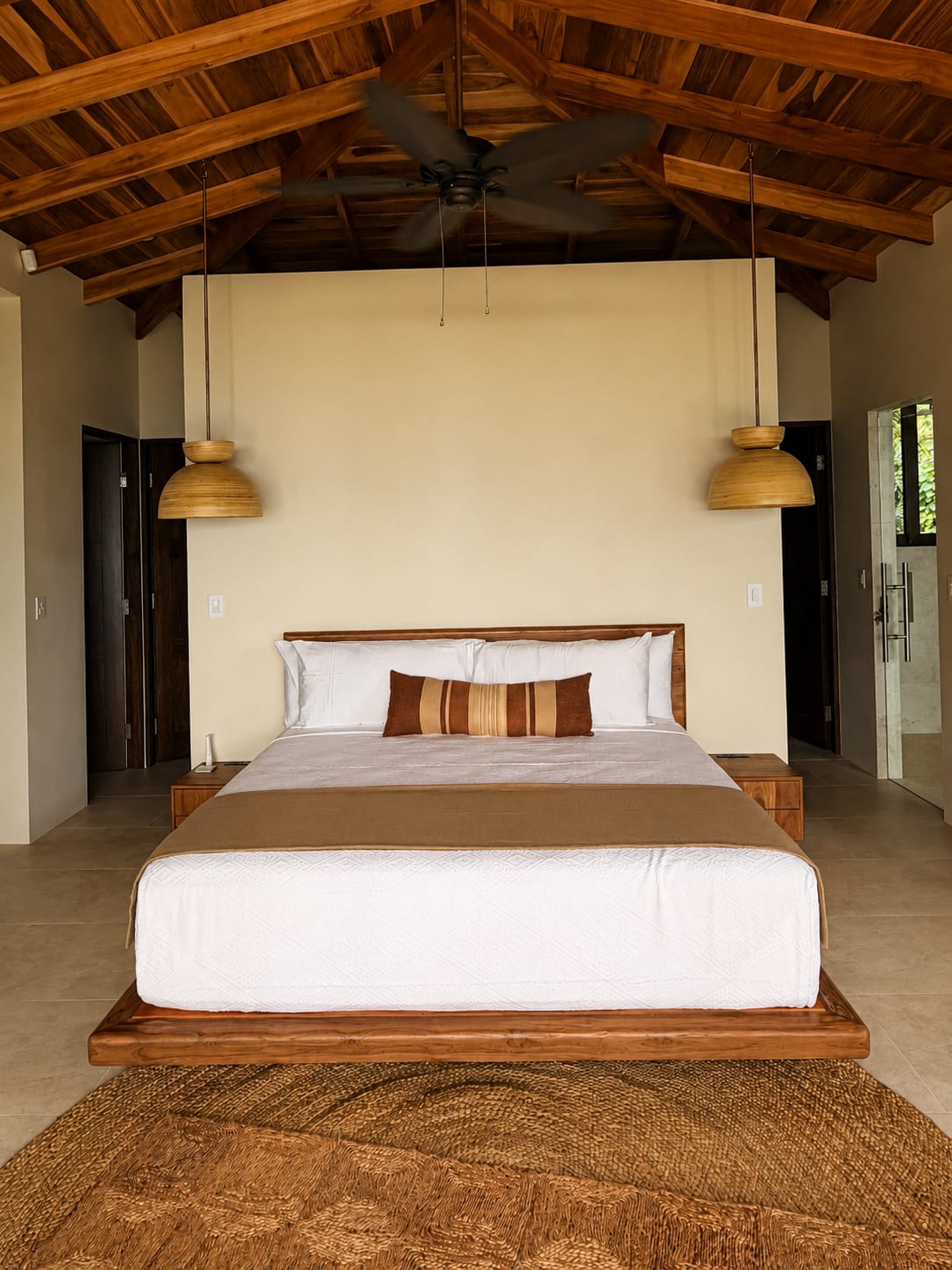 Bedrooms with wood and headboards - Ocean of Wisdom House (1)