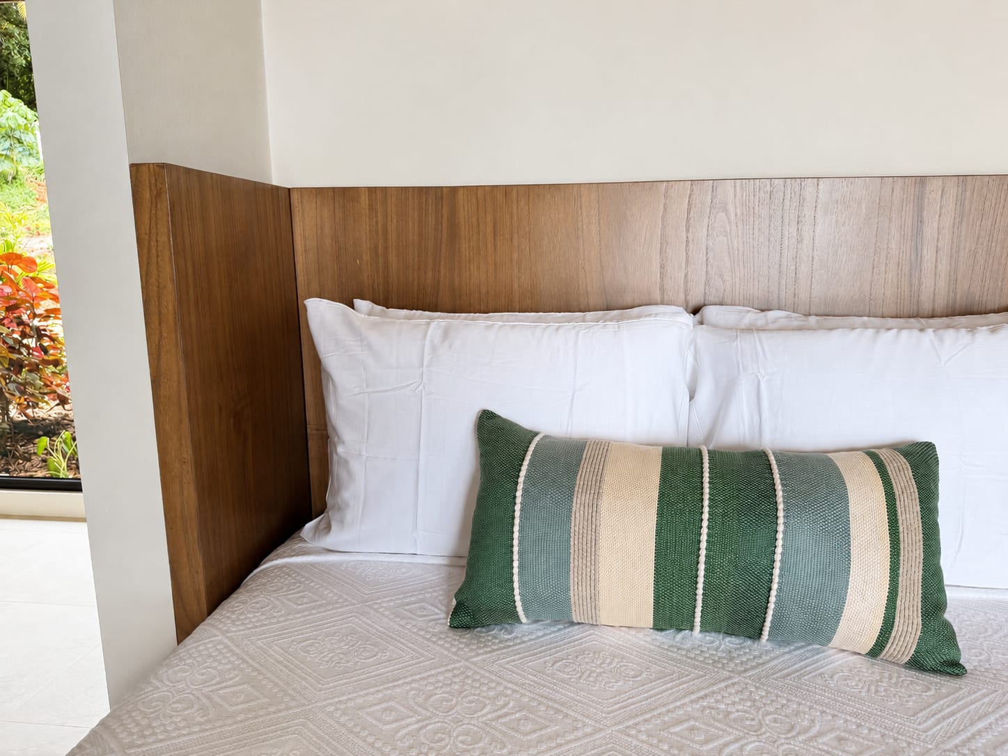 Bedrooms with wood and headboards - Ocean of Wisdom House (10)