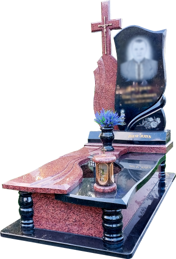 Одинарний пам'ятник з приставкою у формі хреста