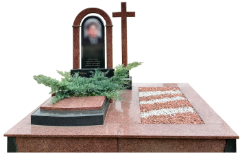 Подвійний меморіальний комплекс варіант до поховання з червоного та чорного граніту. 2400*1600
