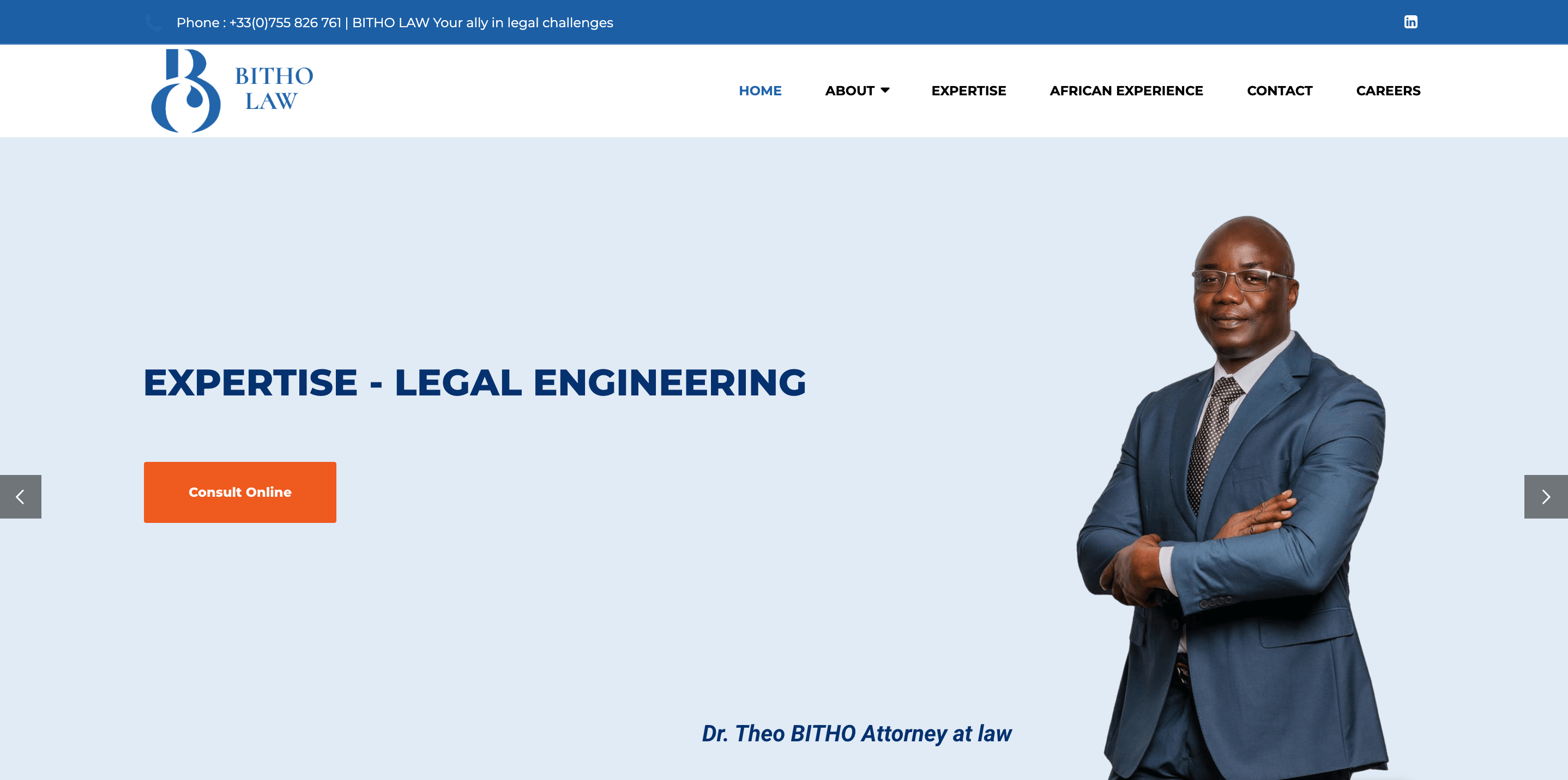Site d'Entreprise - Cabinet d'Avocats BITHO LAW