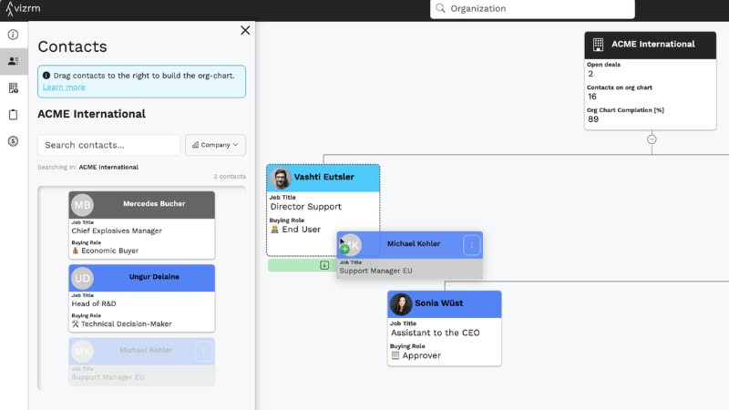 Org-chart builder screenshot