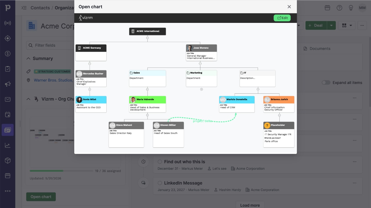 Pipedrive sidebar screenshot