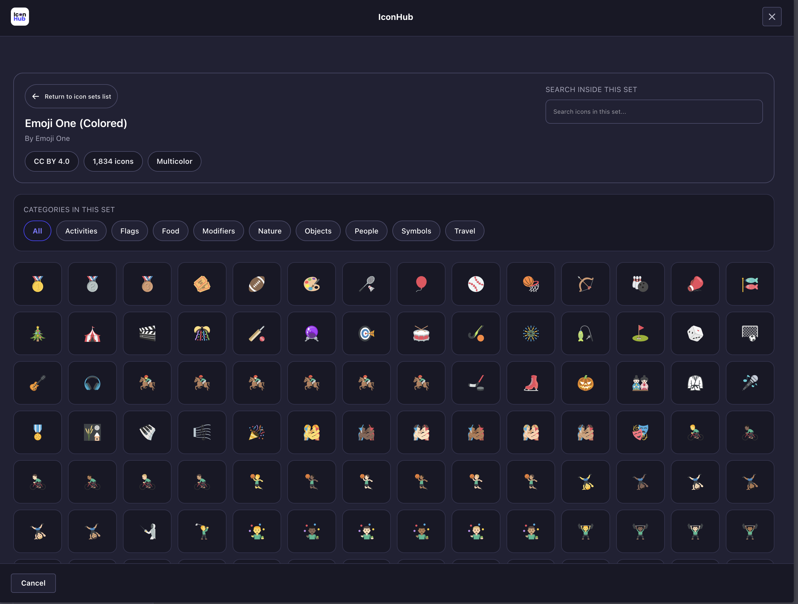 Emoji One icons example