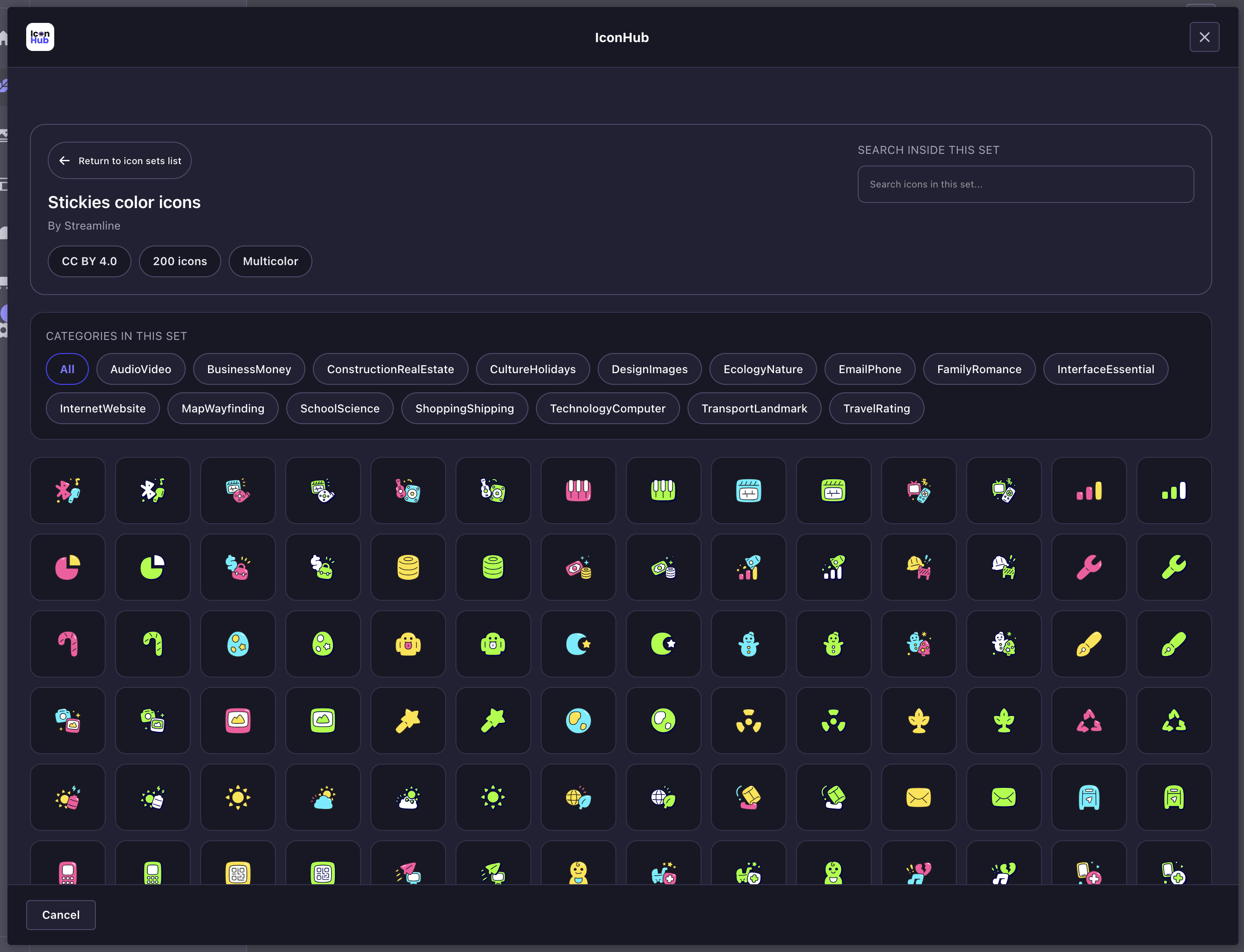 Material Design icons example