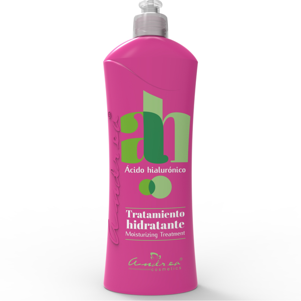 Tratamiento Hidratante Acido Hialuronico ANDREA COSMETICS 600ML x 1 El tratamiento con ácido hialurónico Andrea Cosmetics absorbe la humedad exterior y la retiene, lo que hace que las hebras estén más hidratadas, flexibles y en general, saludables. Ideal para cabellos