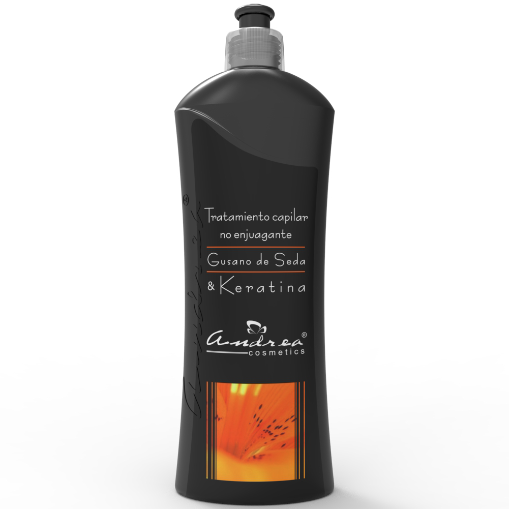 Tratamiento No Enjuagante Gusano De Seda ANDREA COSMETICS 600ML x 1 Producto capilar con aminoácidos de seda que se adhieren a la Keratina del cabello, produciendo una bio-estructura que penetra en las capas de la cutícula dañada, reparándola y brindándole protección,
