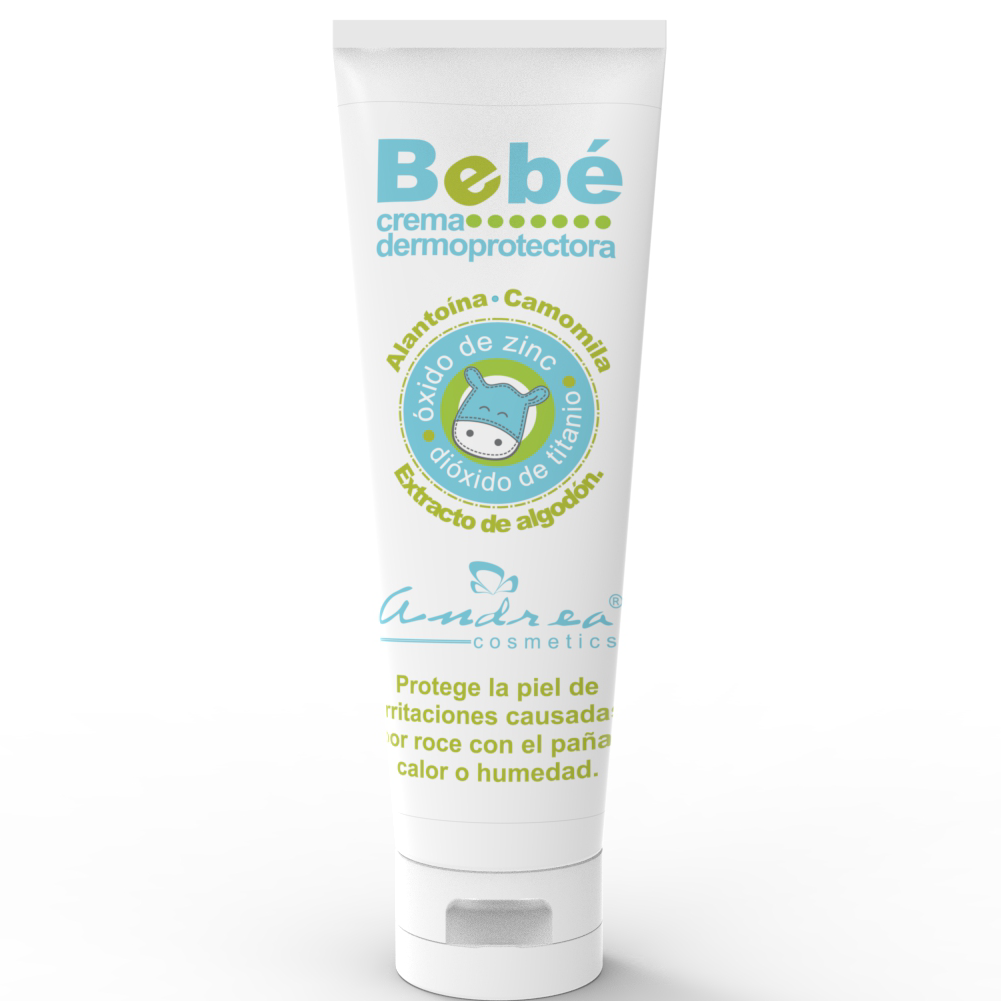 Dermoprotectora Bebé ANDREA ACOSMETICS  x 1 Especialmente creada para el cuidado de la piel del bebé, combina la acción protectora del óxido de zinc y dióxido de titanio, con el efectivo poder curativo de la alantoína, contiene además extractos