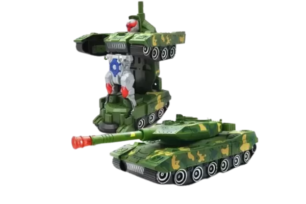 Combat Tank Transformer Robot Toy With Music And Light For Kids