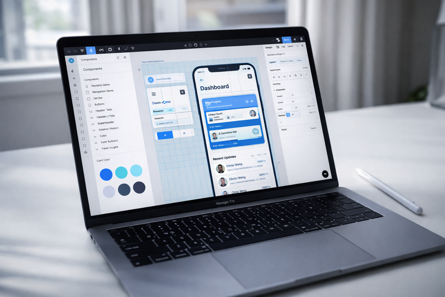 Diseño UI en pantalla