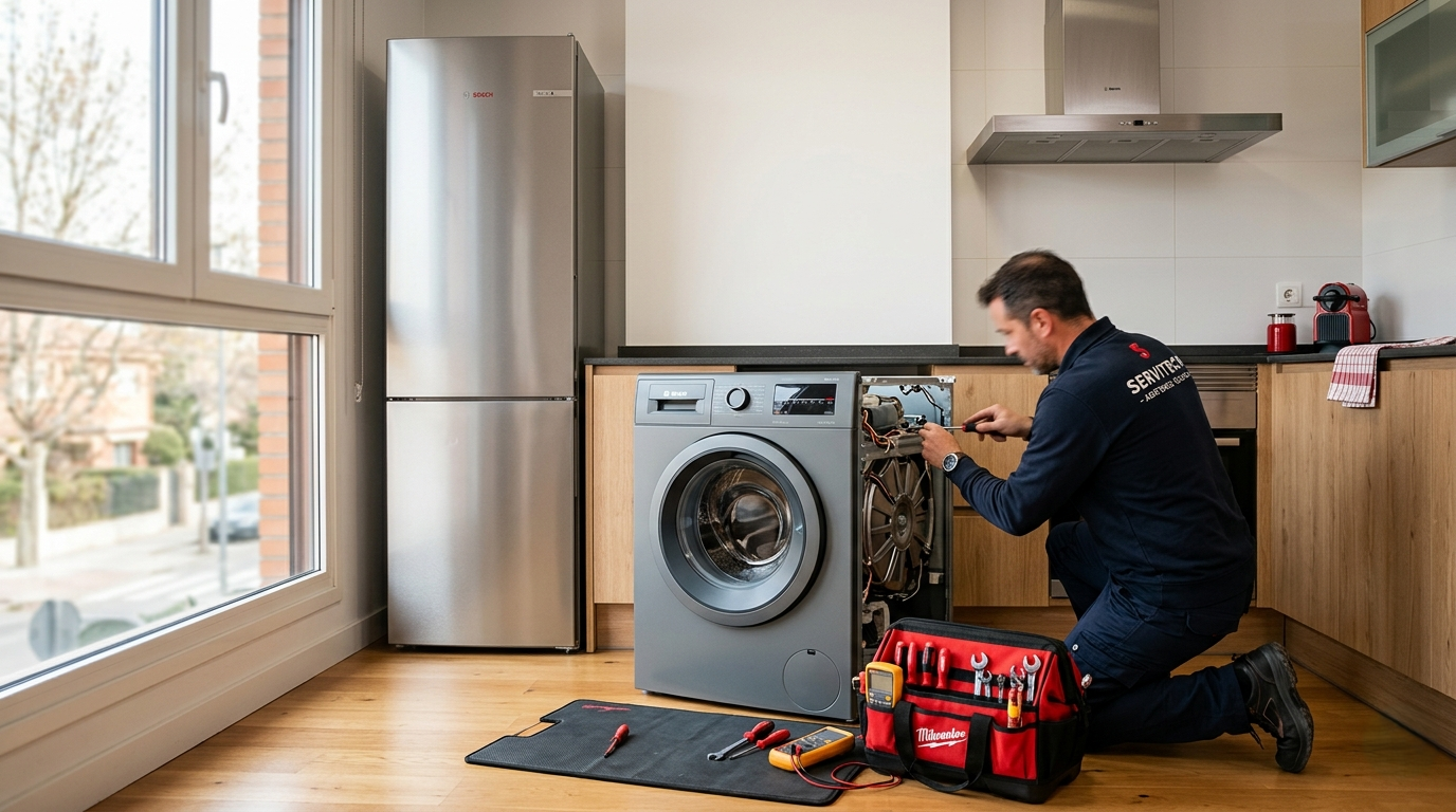 Técnico reparando un electrodoméstico en Madrid