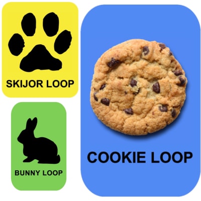 New designs for the following park trails: skijor loop, bunny loop, and cookie loop