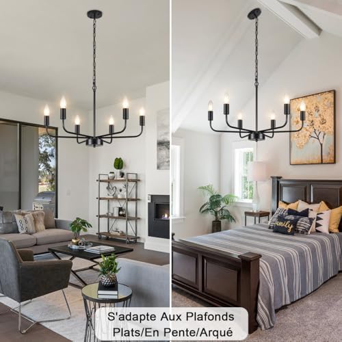 Vue 3 de Mrhyswd Lumieres Lustre Noir