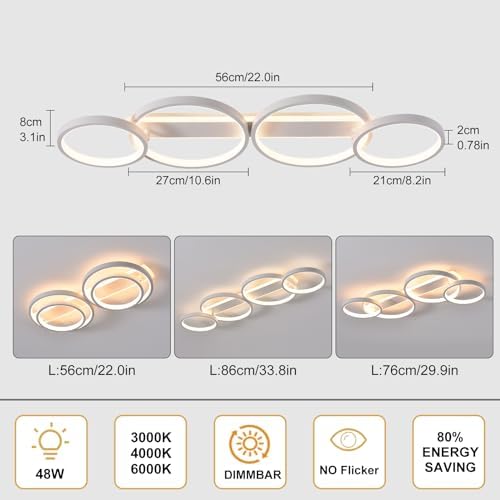 Vue 4 de Led Plafonniermoderne Lampe De
