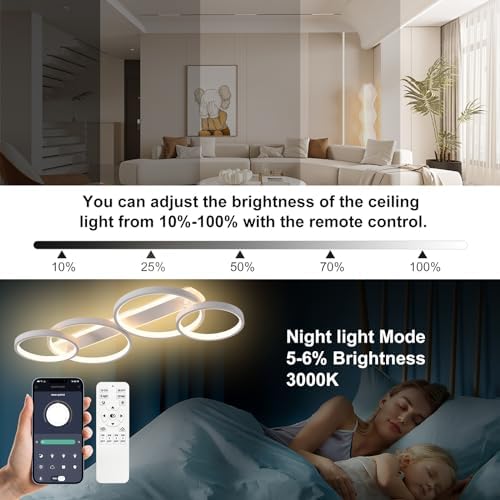Vue 5 de Led Plafonniermoderne Lampe De