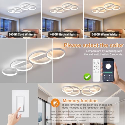 Vue 6 de Led Plafonniermoderne Lampe De
