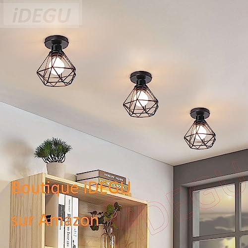 Vue 3 de Idegu Lustre Plafonnier Industriel