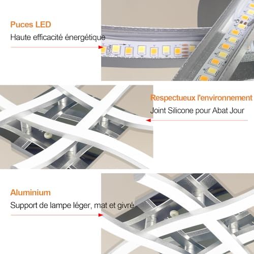 Vue 3 de Sweier Plafonnier Led Avec