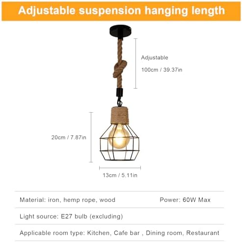 Vue 5 de Suspension Luminaire Industrielle Lustre