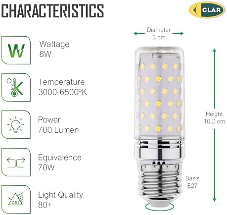 Vue 2 de Clar Ampoule Led Tube