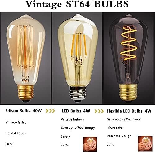 Vue 4 de Sagesunny Vintage Edison Ampoule