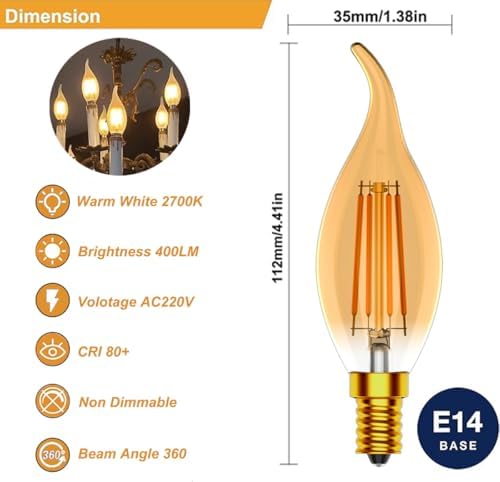 Vue 2 de Zcexhph Ampoule Flammew