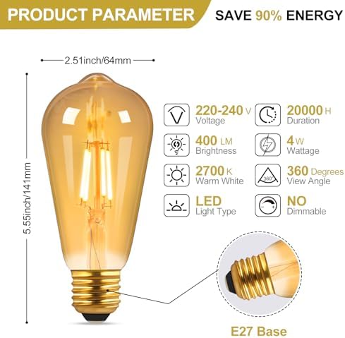 Vue 2 de Ampoule Led Edison Vintage