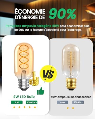Vue 4 de Lamptobe Dimmable Vintage Ampoule
