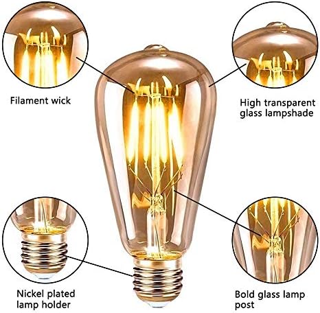 Vue 2 de Asanmu Ampoule Led Edison