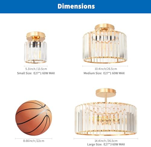 Vue 3 de Anwio Lustre Cristal Dore