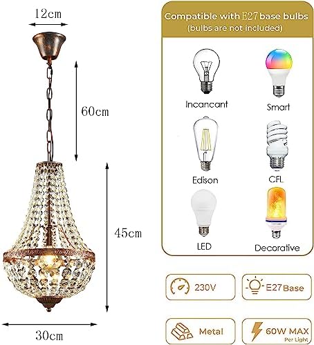 Vue 4 de Lustre En Cristal Led