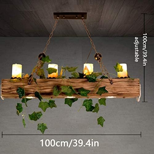 Vue 5 de Led Retro Bois Pendentif