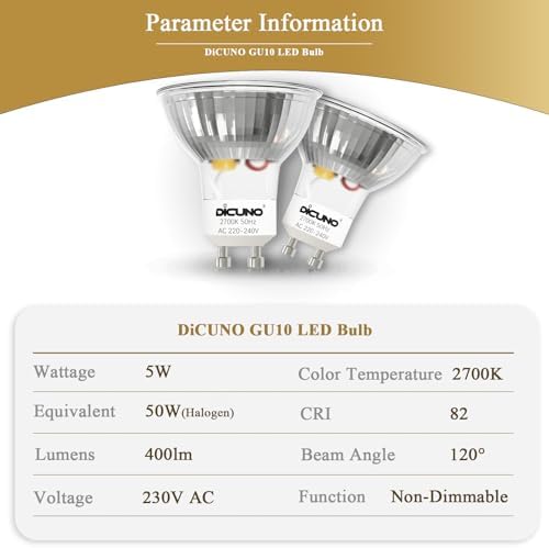 Vue 3 de Dicuno Ampoule Led Gu