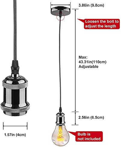 Vue 3 de Suspension Vintage Retro Lampe
