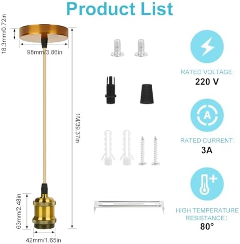 Vue 2 de Auauy Suspension Vintage