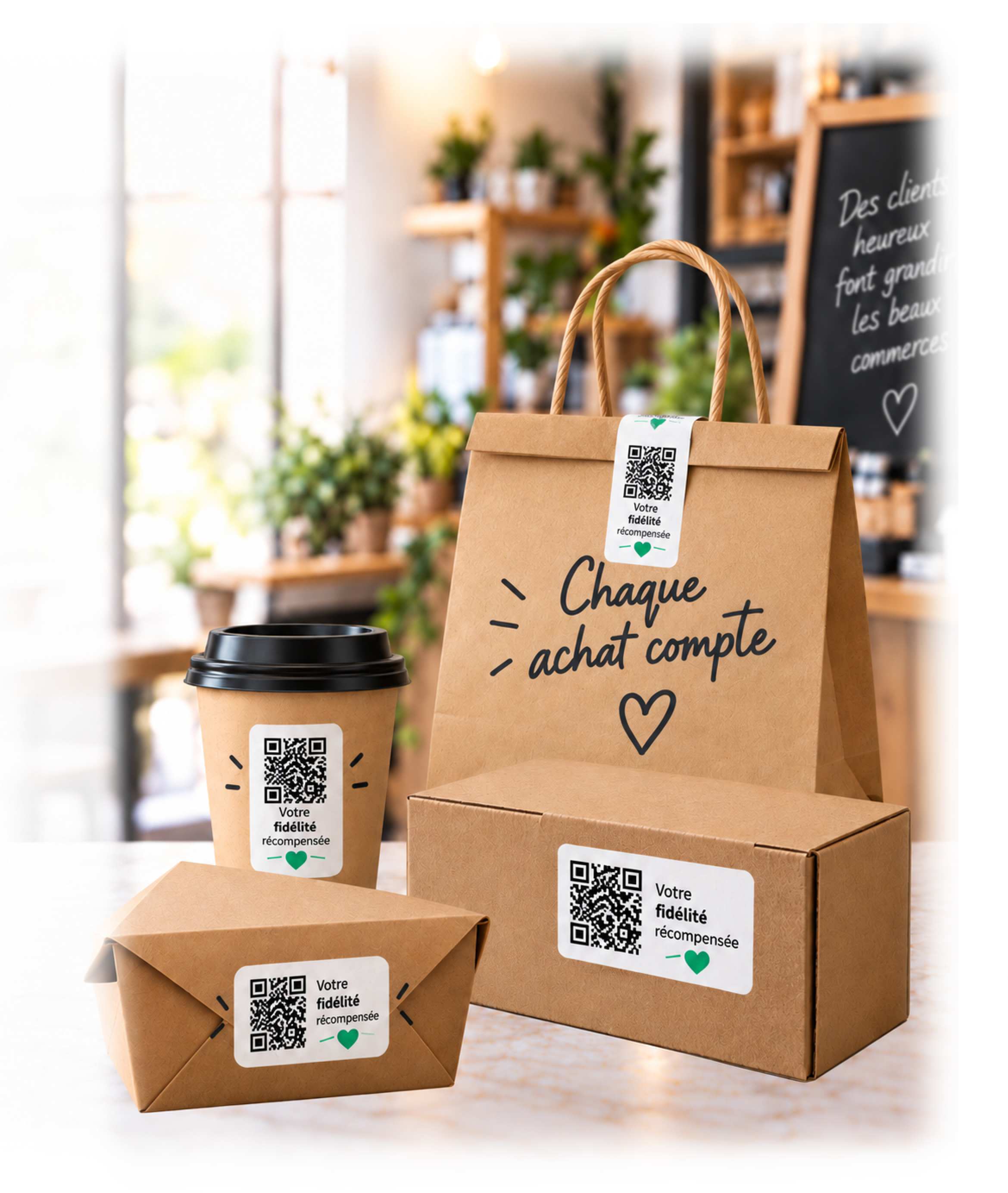 Emballages et étiquettes QR ShoppMoney