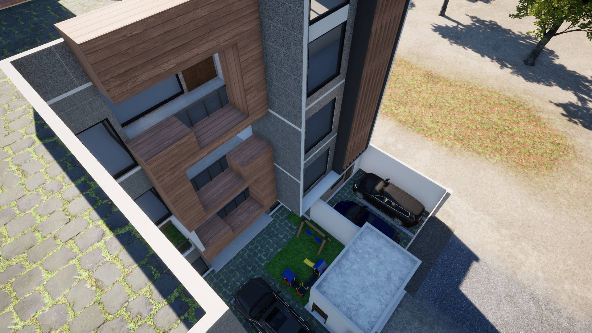 Modèle 3D de construction résidentielle