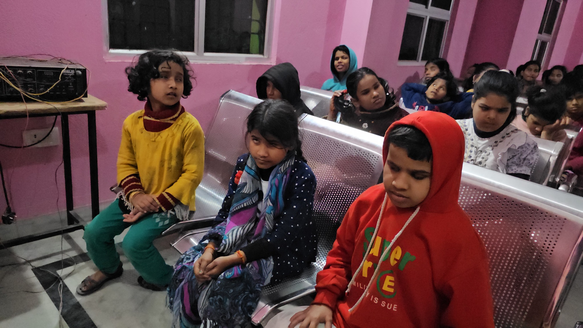 Children under new fan