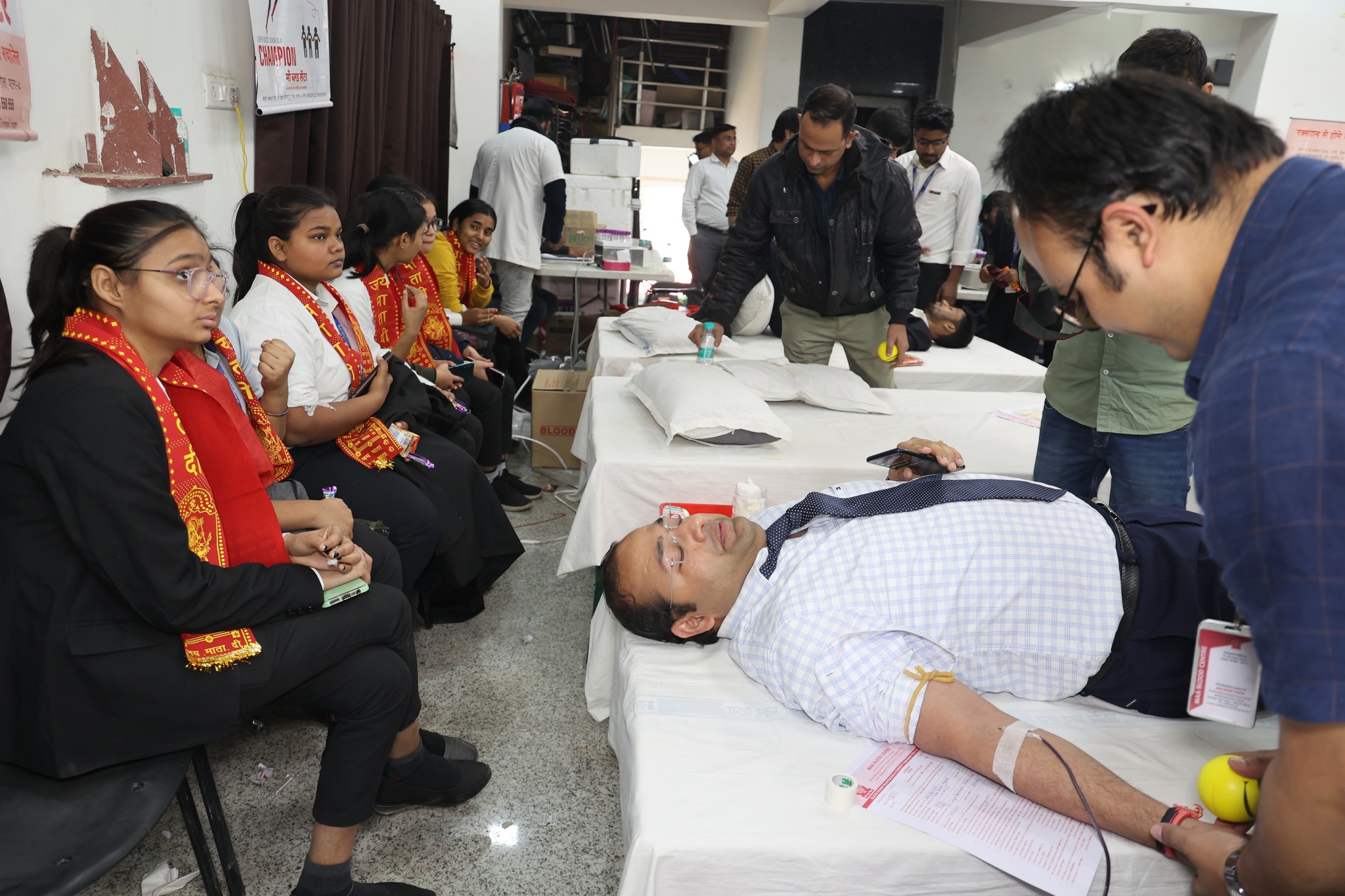 Blood donation camp setup