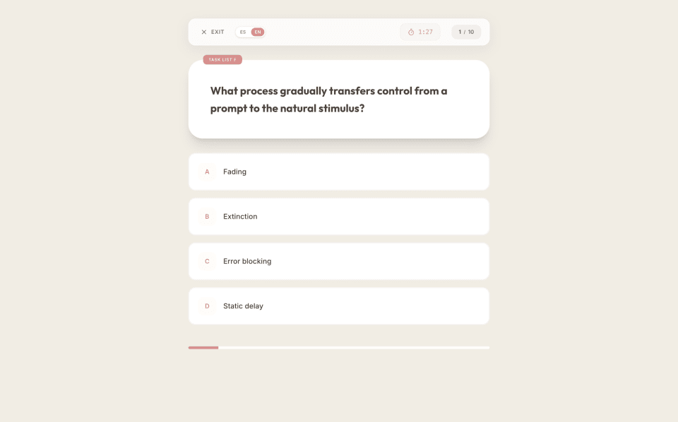 Little Sunshine ABA Fluency mode view