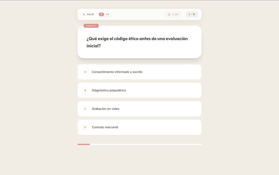 Vista del modo Fluidez de Little Sunshine ABA