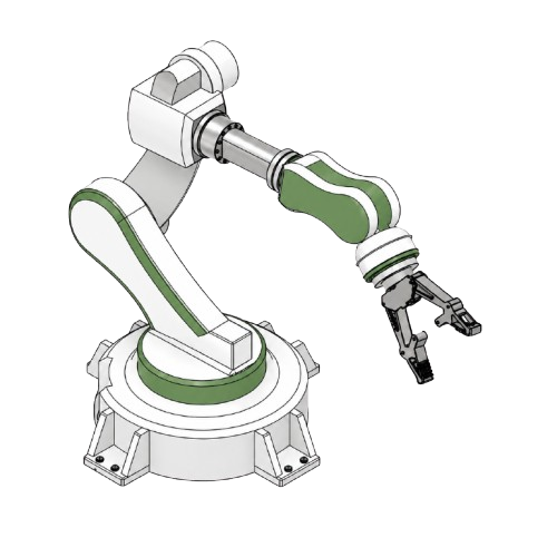 Robotic arm workspace simulation assembly inside Autodesk Fusion 360