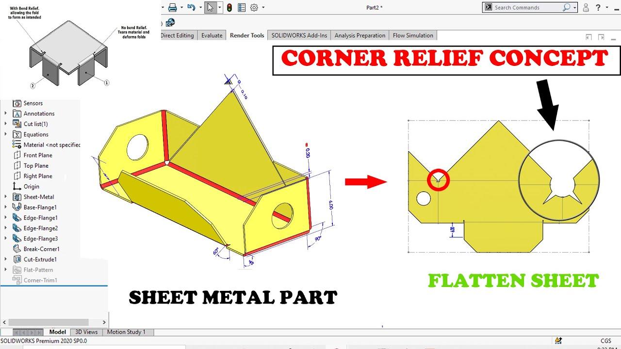 Sheet metal relief examples