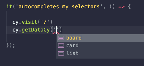 Autosuggesting selectors