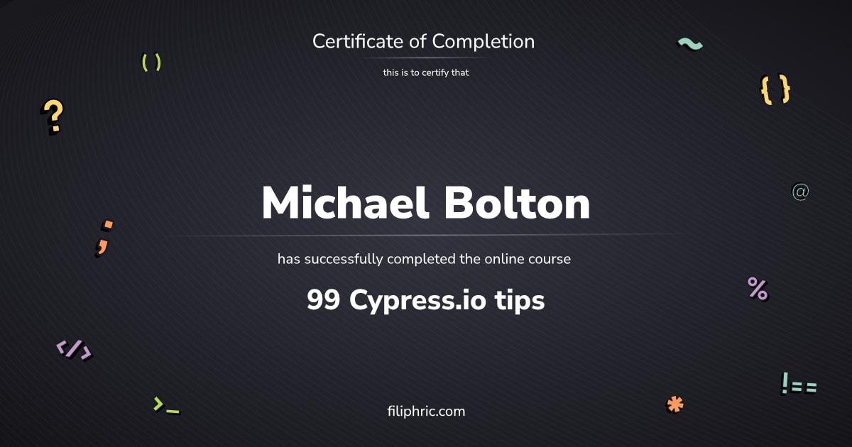 Certificate of completion