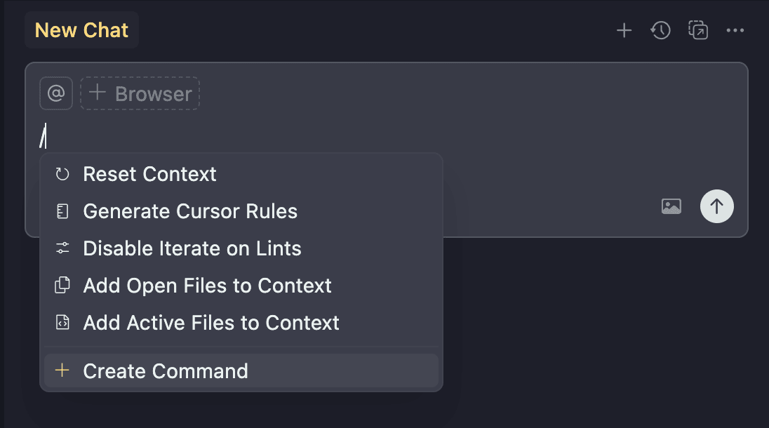 Create custom command in Cursor