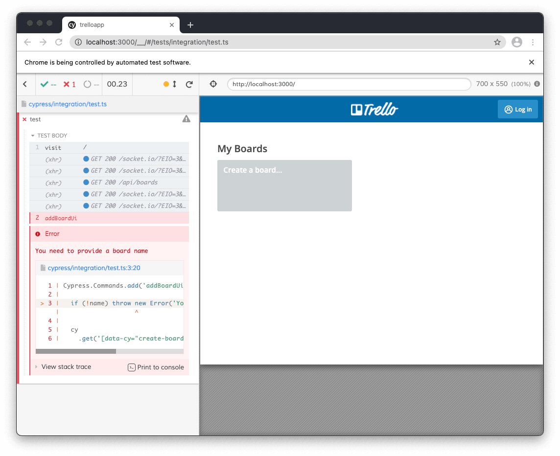 Custom error - board name needs to be provided
